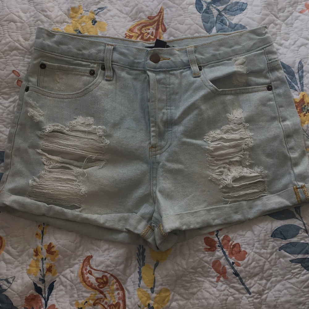 Forever 21. Size 30, light wash denim shorts